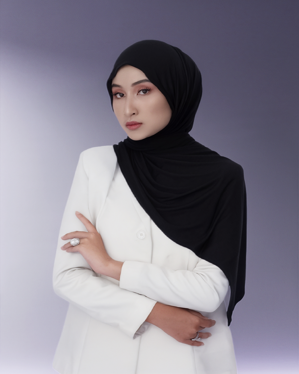 ESSENTIAL VISCOSE PASHMINA BLACK 